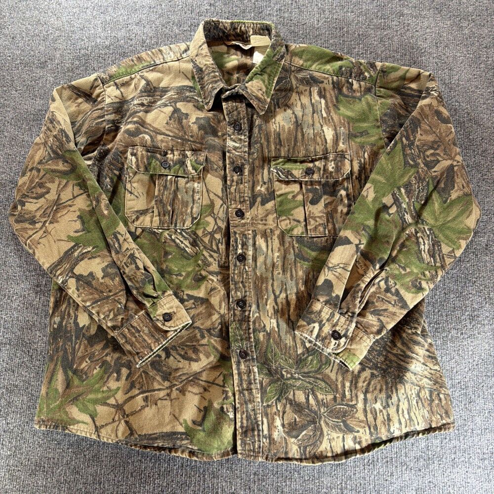 Walls Realtree Camo Hunting Shirt Mens XL USA Vintage 90s Cotton Long Sleeve